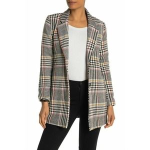 Sebby Collection Coat Glen Plaid Mixed Houndstooth